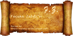 Fecske Zalán névjegykártya